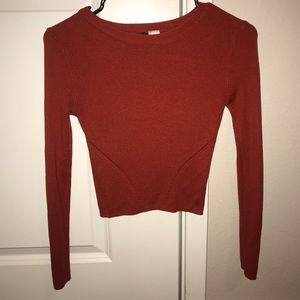 H&M cropped orange sweater